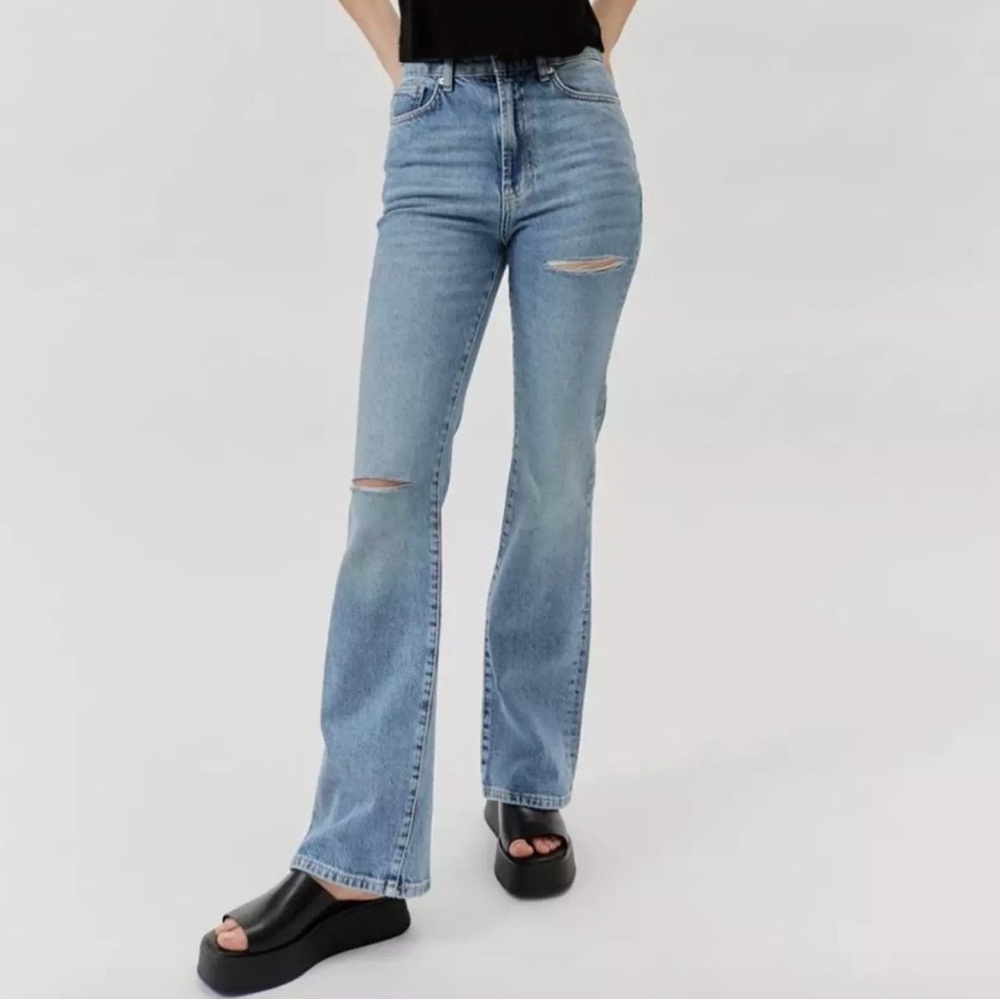 BDG stretch high rise Blue Flare Jeans casual grunge everyday‎ 90s y2k girlhood